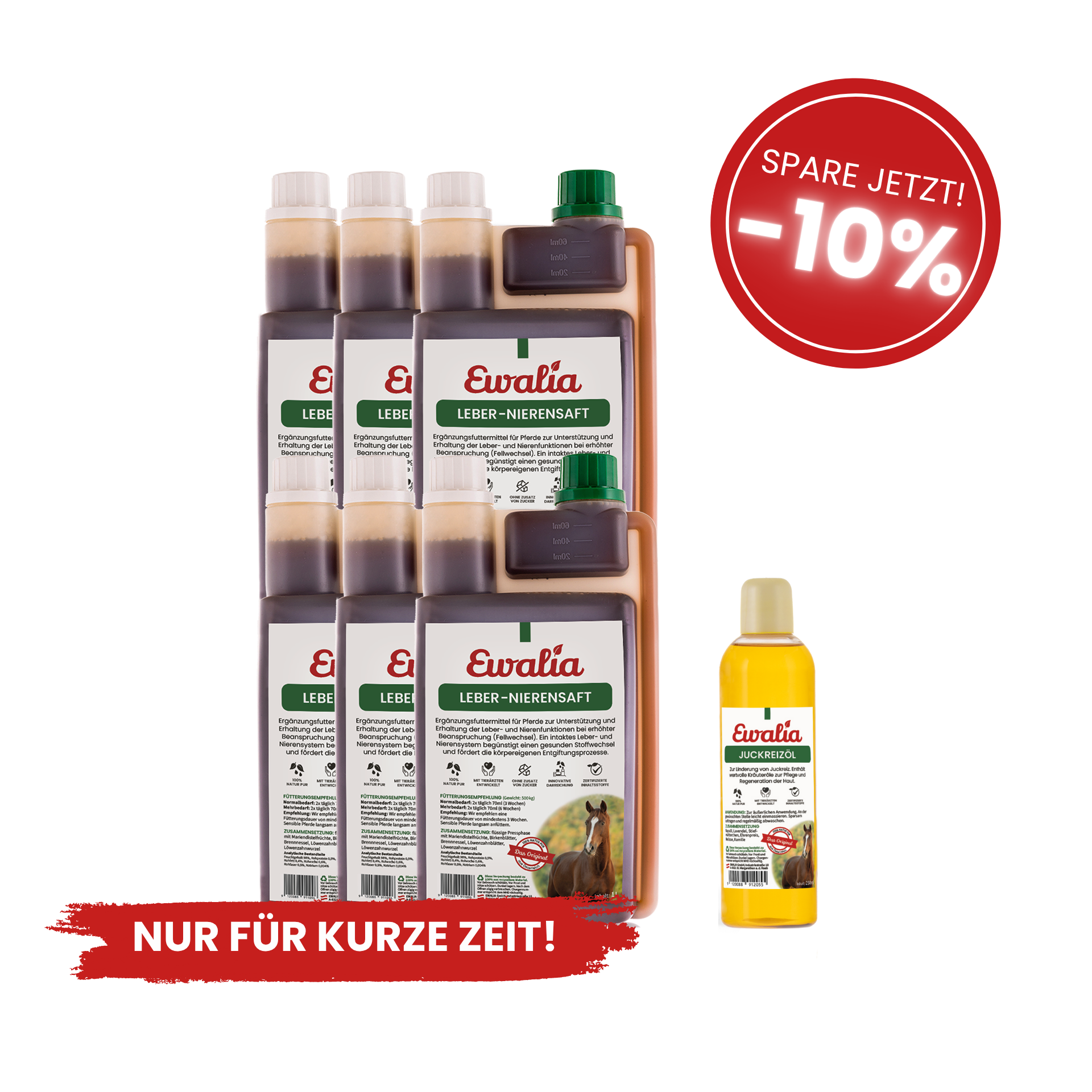 Anti-Juckreiz-Bündel: 6x Leber-Nierensaft + 1x Juckreizöl